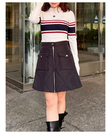 【LILY BROWN×MARY QUANT】デイジー釦キルトダウンミニスカート(Hearts2Hearts着用)