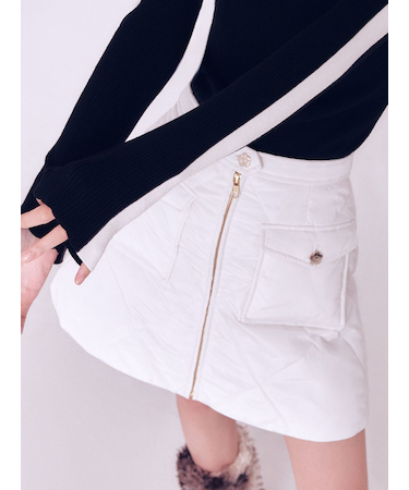 【LILY BROWN×MARY QUANT】デイジー釦キルトダウンミニスカート(Hearts2Hearts着用)