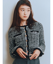 【LILY BROWN×MARY QUANT】デイジー釦ツイードニットジャケット(Hearts2Hearts着用)