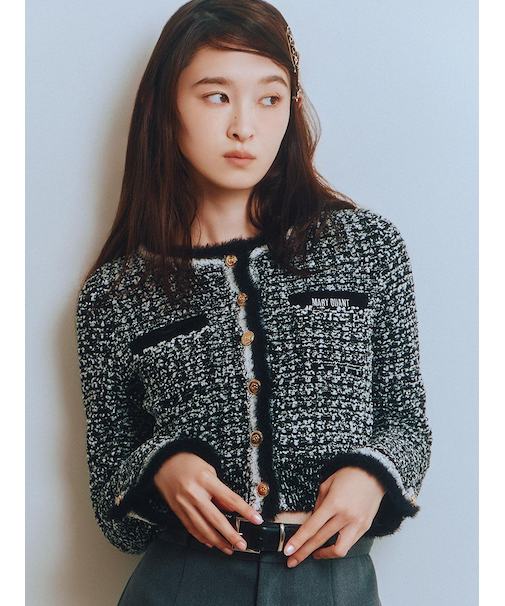 【LILY BROWN×MARY QUANT】デイジー釦ツイードニットジャケット(Hearts2Hearts着用)