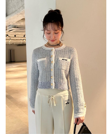 【LILY BROWN×MARY QUANT】デイジー釦ツイードニットジャケット(Hearts2Hearts着用)