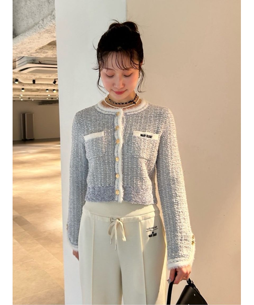 【LILY BROWN×MARY QUANT】デイジー釦ツイードニットジャケット(Hearts2Hearts着用)