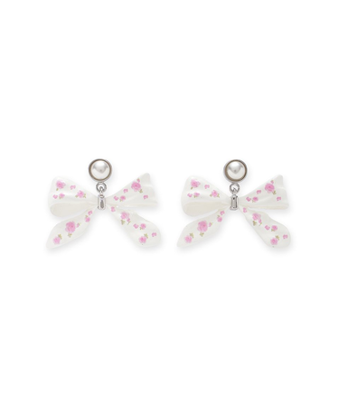 バリエーションフラワープリントピアス