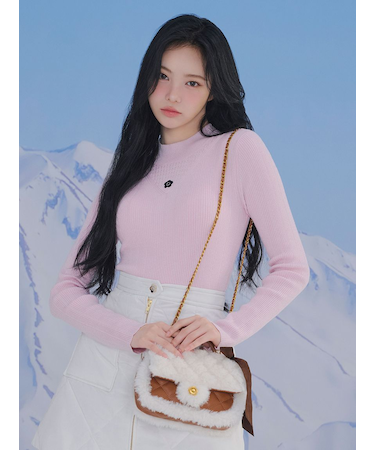 【LILY BROWN×MARY QUANT】デイジー刺繍ソフトリブニットトップス(Hearts2Hearts着用)