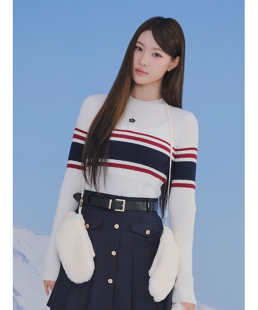 【LILY BROWN×MARY QUANT】デイジー刺繍ソフトリブニットトップス(Hearts2Hearts着用)