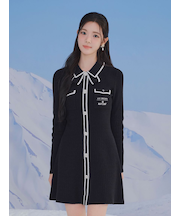 【LILY BROWN×MARY QUANT】デイジー釦付きビジューミニニットワンピース(Hearts2Hearts着用)