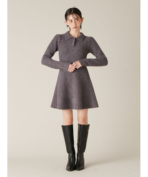 ラメニットワンピース