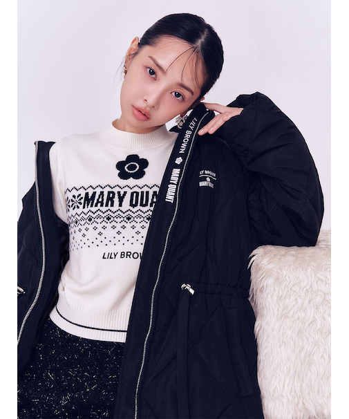 【LILY BROWN×MARY QUANT】デイジーチャーム付きキルトダウンミドルコート(Hearts2Hearts着用)