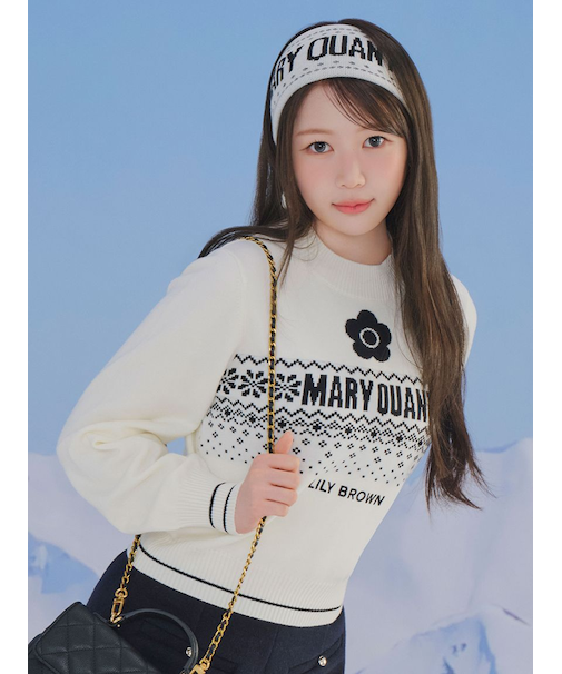 【LILY BROWN×MARY QUANT】ジャガードロゴニットトップス(Hearts2Hearts着用)