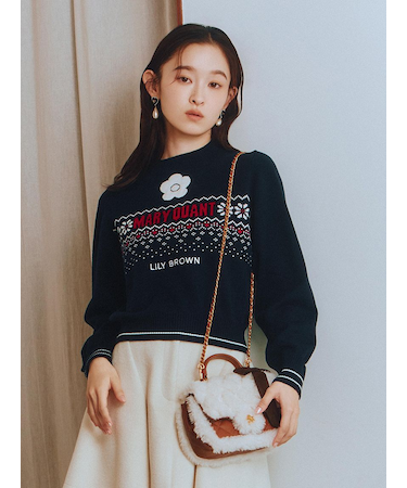 【LILY BROWN×MARY QUANT】ジャガードロゴニットトップス(Hearts2Hearts着用)