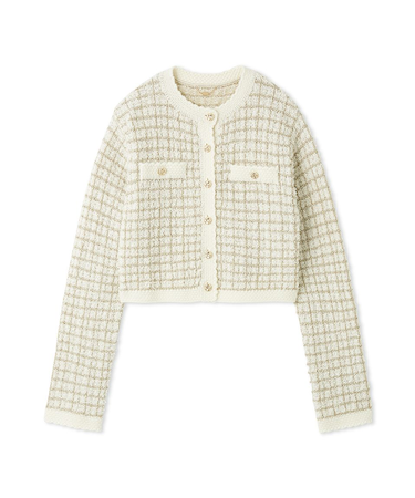 ツイードニットカーディガン