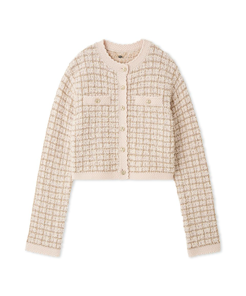 ツイードニットカーディガン