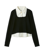 ダブルカラーレイヤードニット