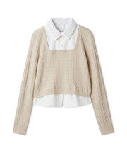 ダブルカラーレイヤードニット