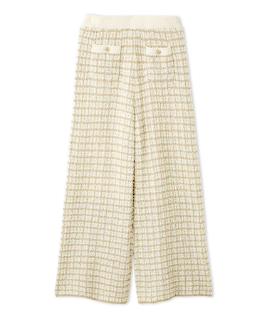 ツイードニットワイドパンツ