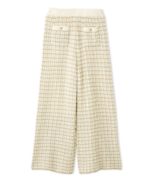ツイードニットワイドパンツ