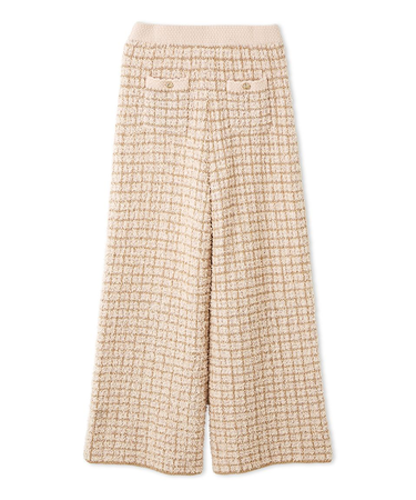 ツイードニットワイドパンツ