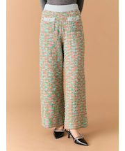 ツイードニットワイドパンツ