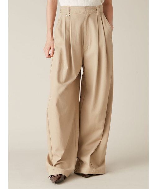 ワイドレッグタックパンツ