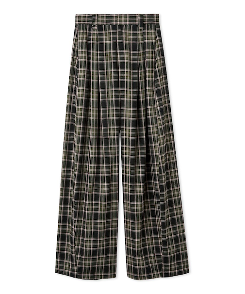 ワイドレッグタックパンツ