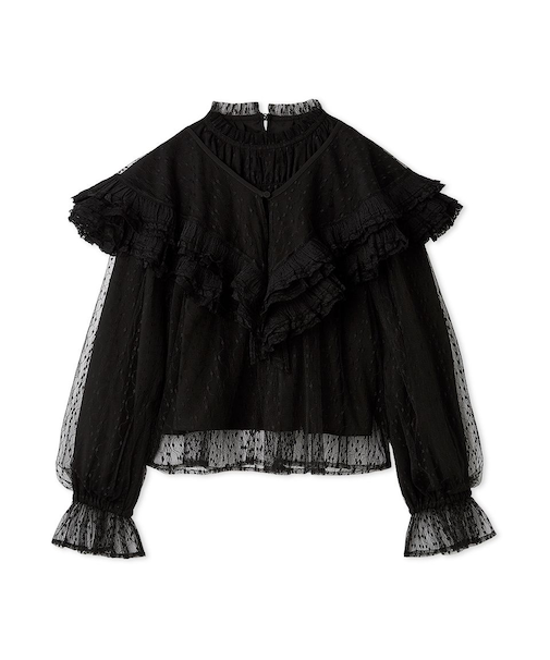 2wayチュールケープブラウス