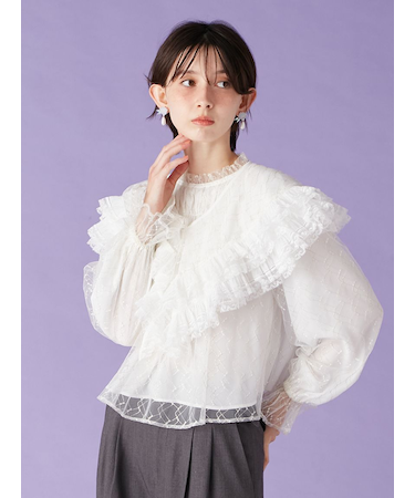 2wayチュールケープブラウス