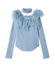 ファーオフショルニットトップス