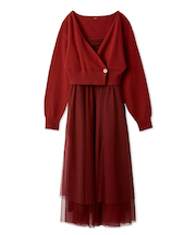 カーデセットチュールワンピース