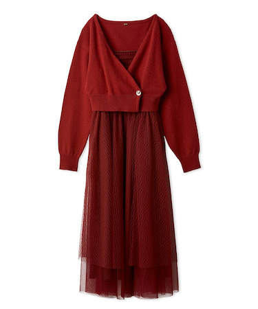 カーデセットチュールワンピース