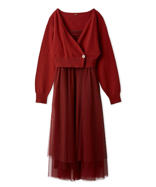 カーデセットチュールワンピース