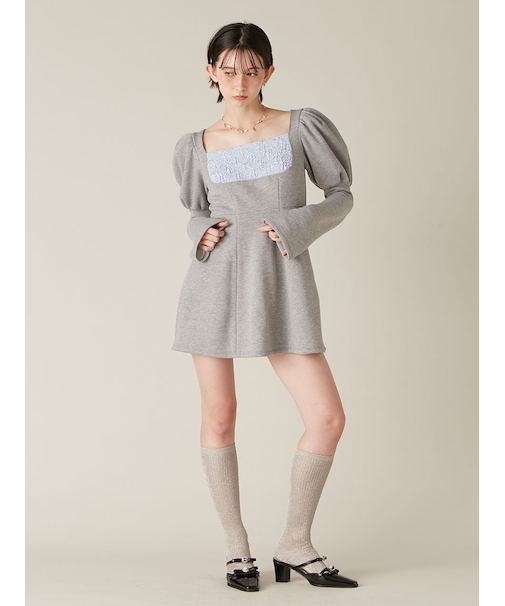 ロココ調スウェットミニワンピース