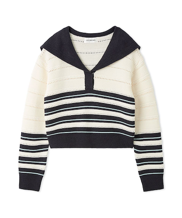 セーラーカラーニットトップス