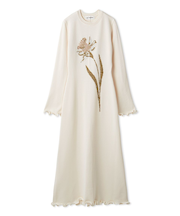 スイセンモチーフニットワンピース