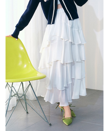 スリットティアードスカート