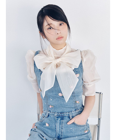 オーガンザボウタイブラウス