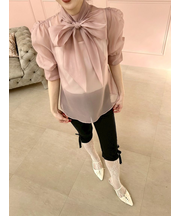 オーガンザボウタイブラウス