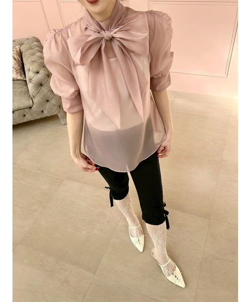 オーガンザボウタイブラウス