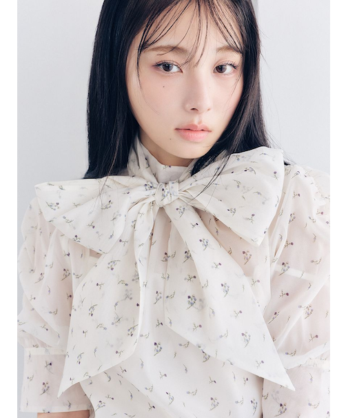 オーガンザボウタイブラウス