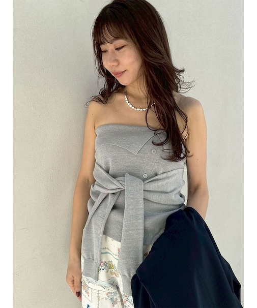 レイヤードニットベアトップ