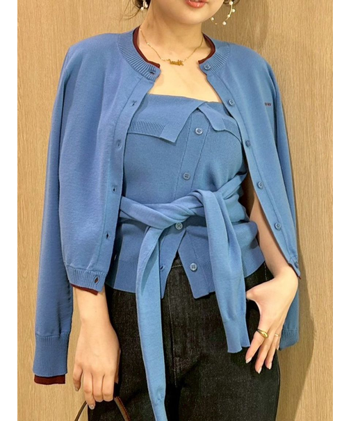 レイヤードニットベアトップ