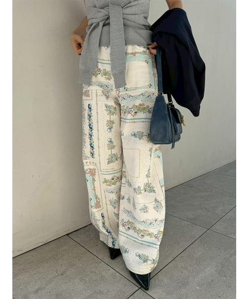 【WEB限定00サイズ】ダブルニーカーブワイドデニムパンツ