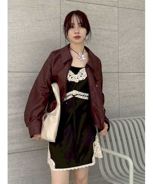 ヴィンテージスリップサテンミニワンピース