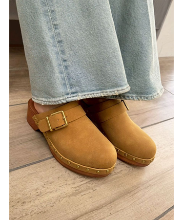 ウッドソールスタッズサボ