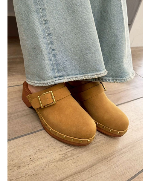 ウッドソールスタッズサボ