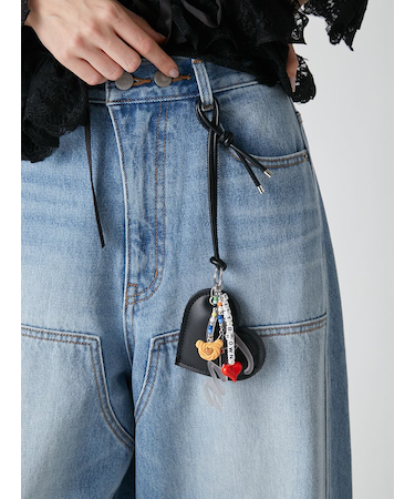 ハートモチーフキーチャーム<キーリング付き>