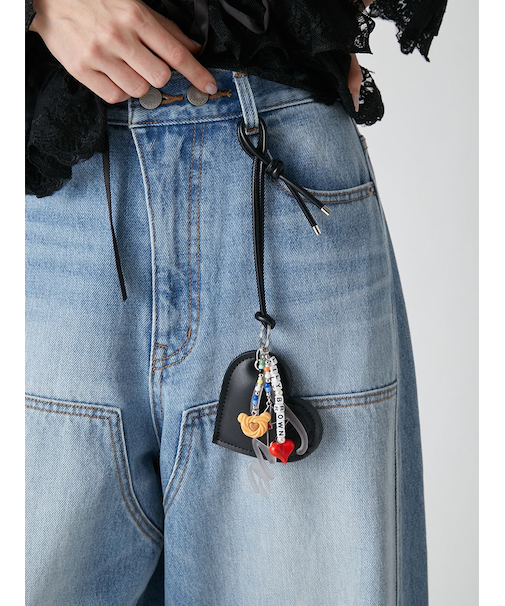 ハートモチーフキーチャーム<キーリング付き>