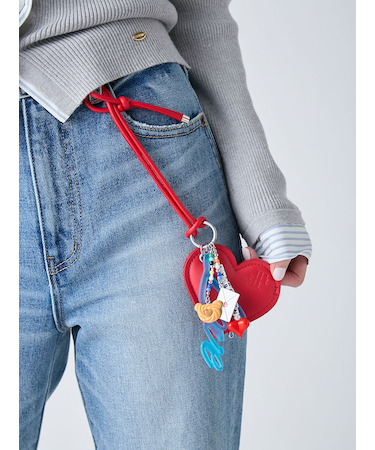 ハートモチーフキーチャーム<キーリング付き>