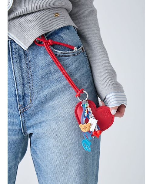 ハートモチーフキーチャーム<キーリング付き>