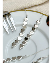 メタルハートチェーンハートピアス