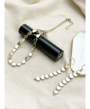 メタルハートチェーンハートピアス